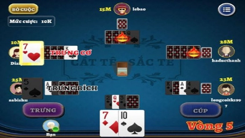 cach choi bai catte 4 Cách chơi bài cát tê ở ván 5